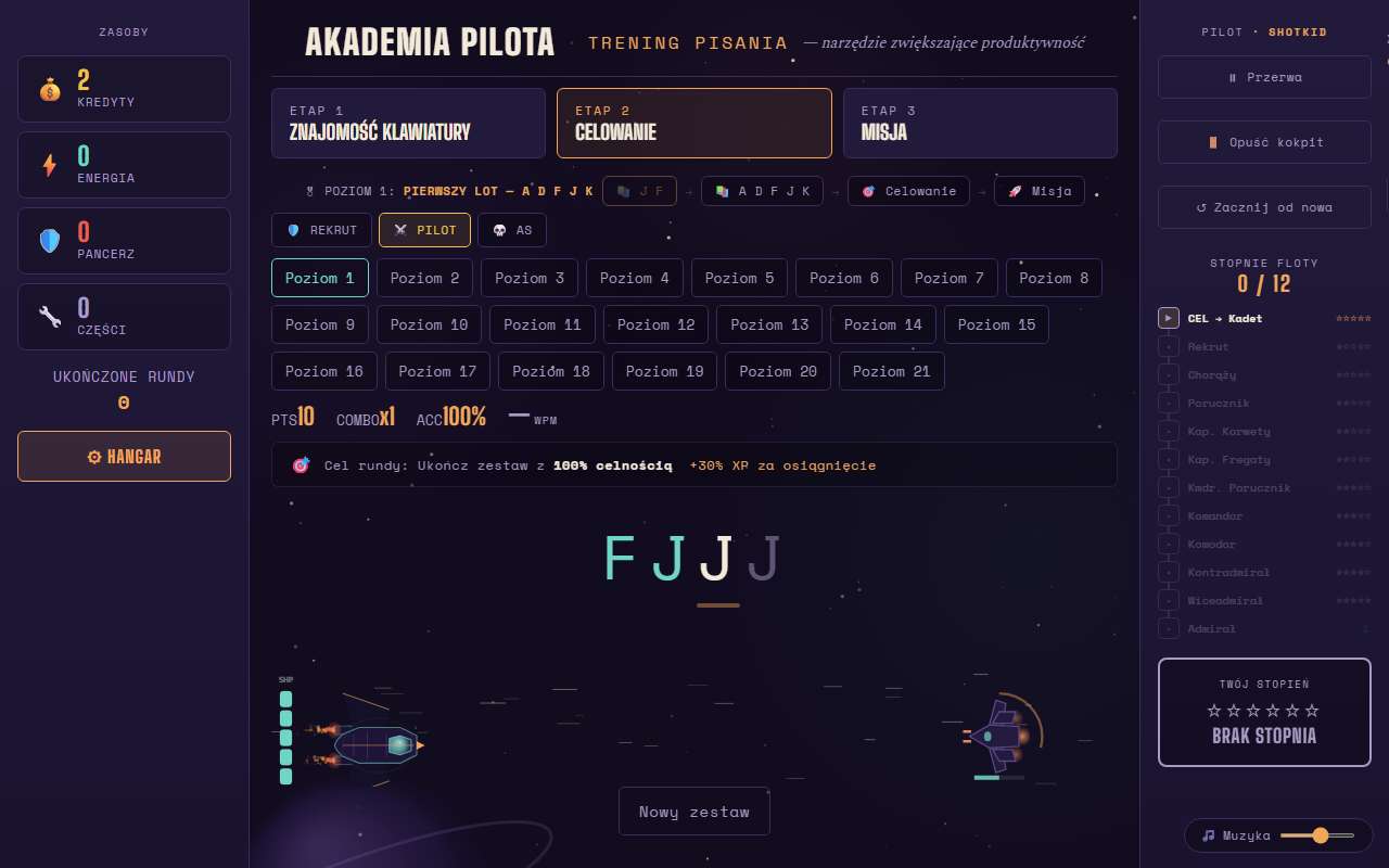 Trening celowania na klawiaturze